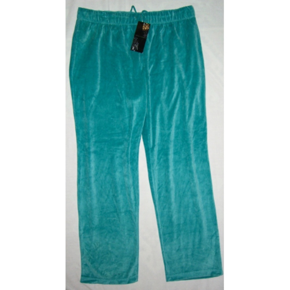 NWT Women's Mirror Image Deep Aqua Velvet-Feel Workout Pants Size 2X